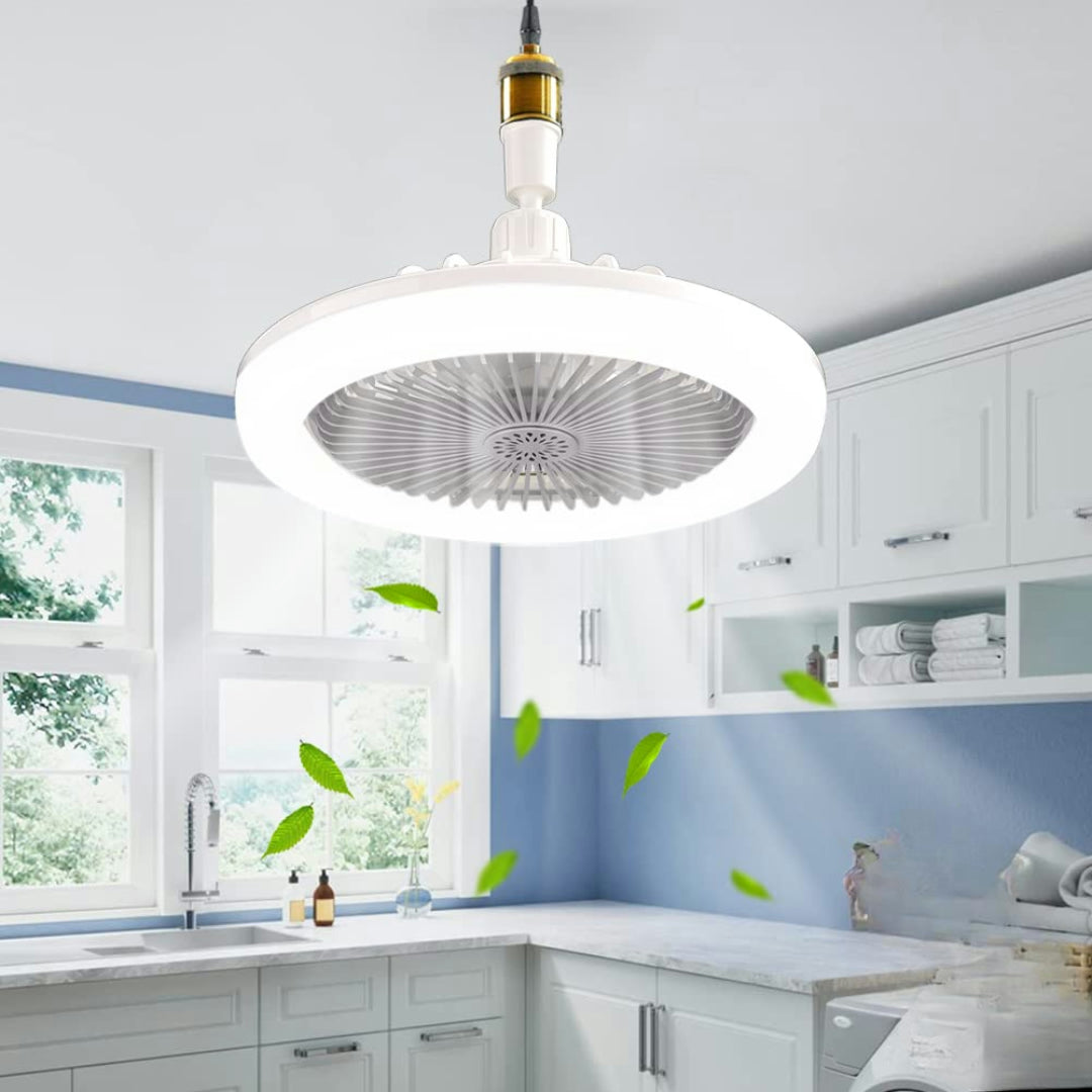 Ventilatore da soffitto con luce LED e telecomando, attacco incluso