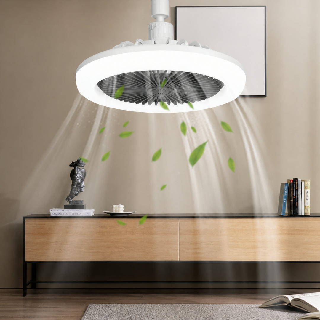 Ventilatore da soffitto con luce LED e telecomando, attacco incluso