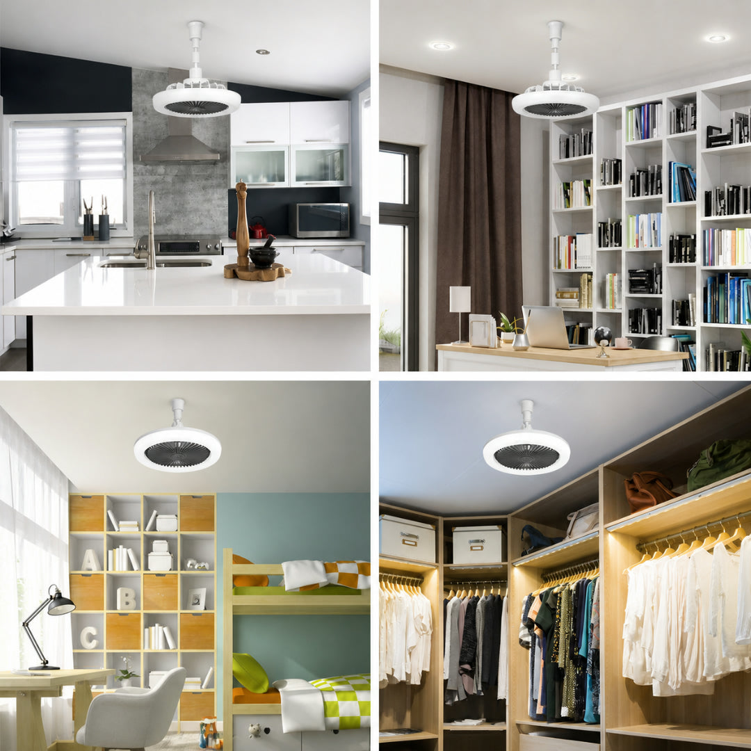 Ventilatore da soffitto con luce LED e telecomando, attacco incluso