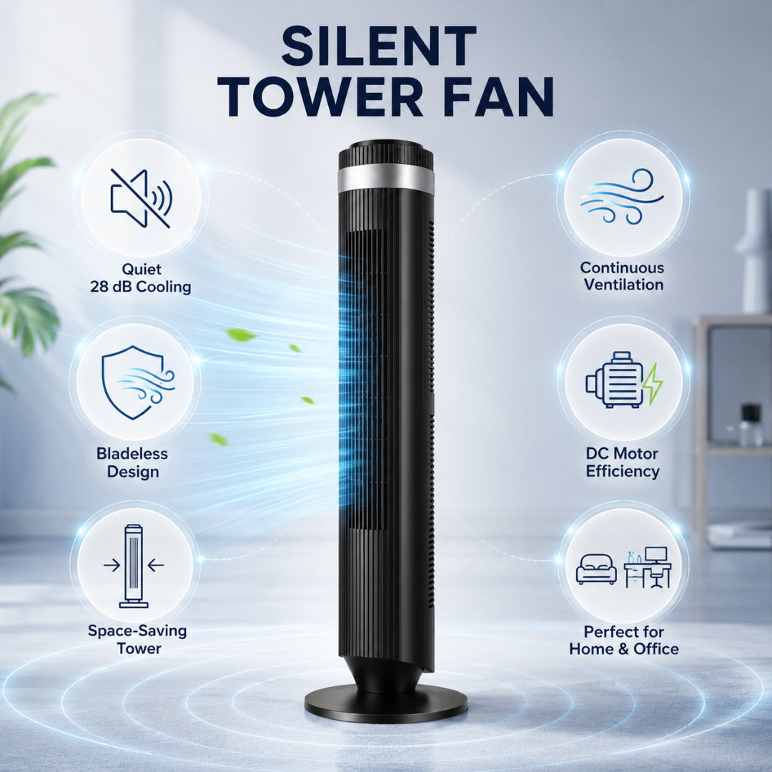Ventilador Torre Silencioso para Arrefecimento Interior
