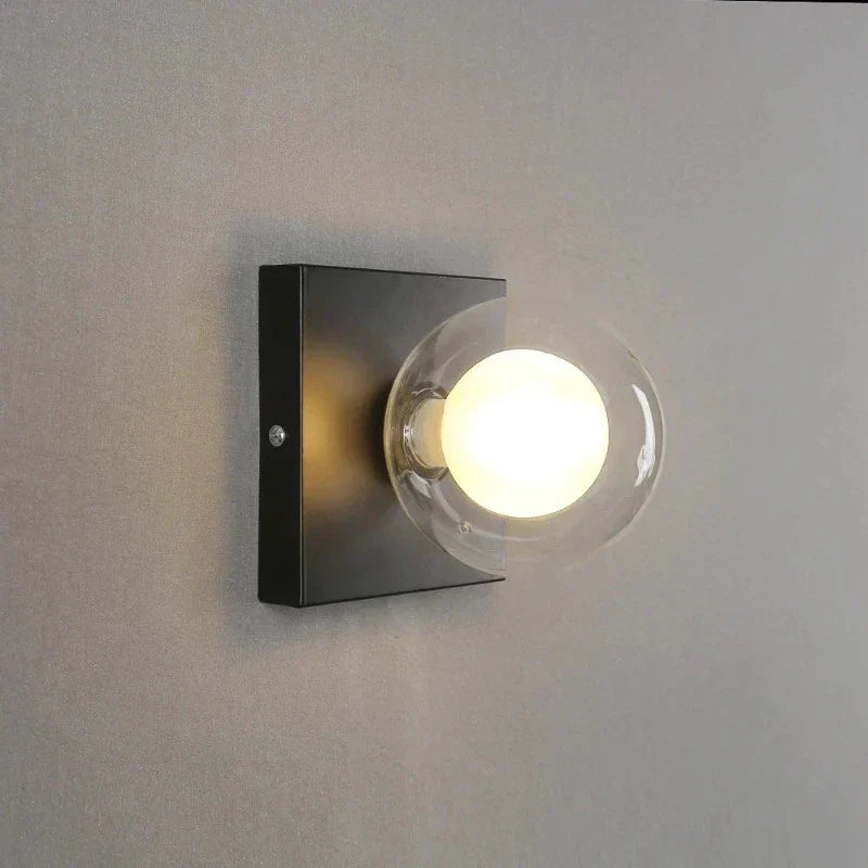 BrightSquare - LED Wall Lamp with Glass Globe – Square Wall Lighting