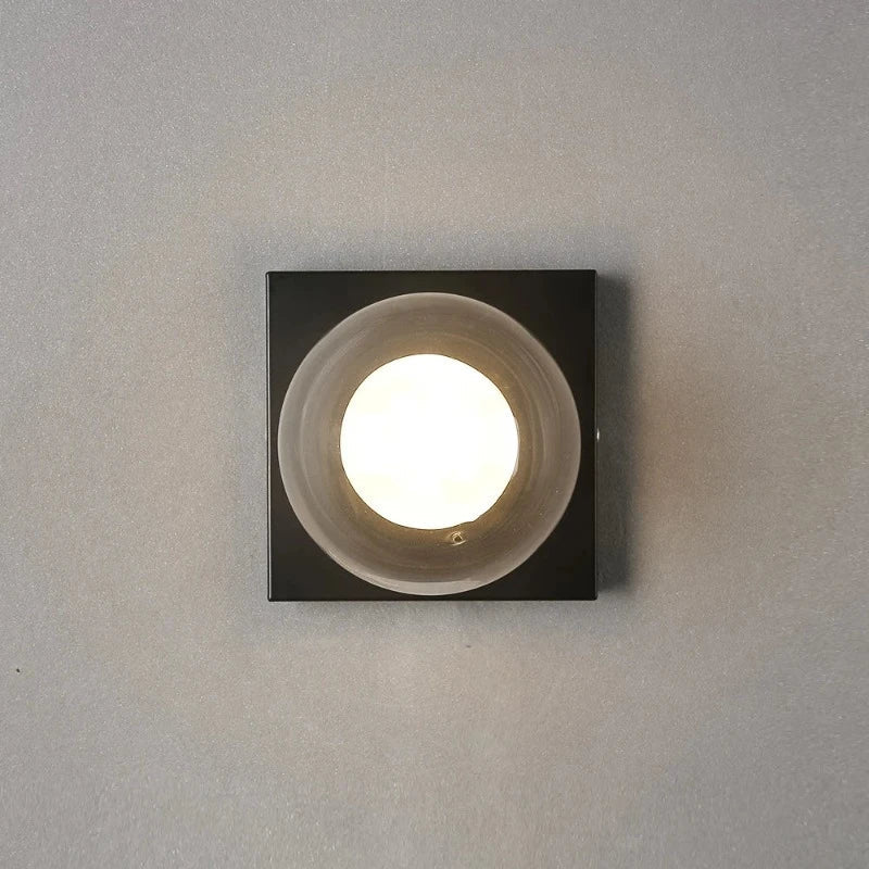 BrightSquare - LED Wall Lamp with Glass Globe – Square Wall Lighting