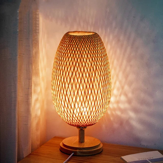RusticLight - Vintage Bamboo Table Lamp