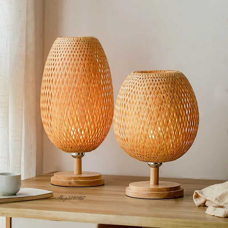 RusticLight - Vintage Bamboo Table Lamp
