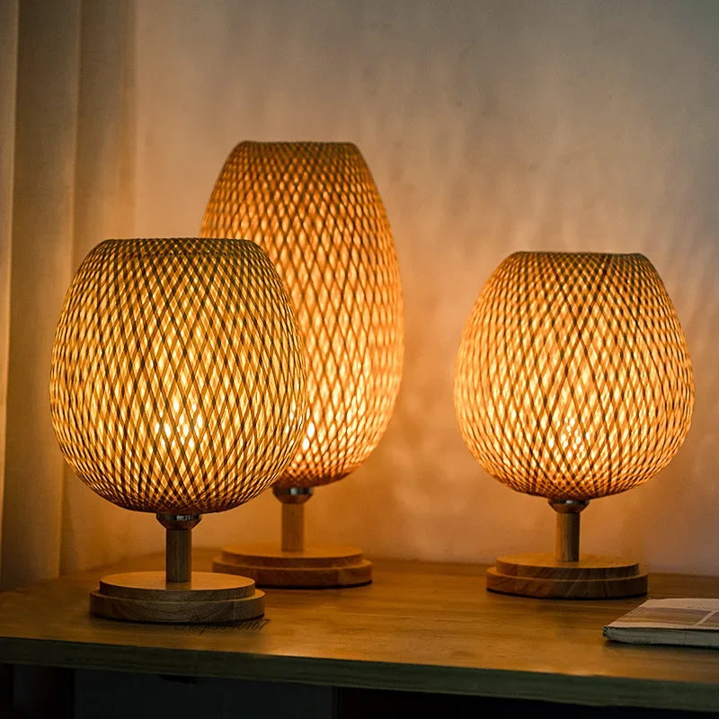 RustiekLicht - Vintage Bamboe Tafellamp