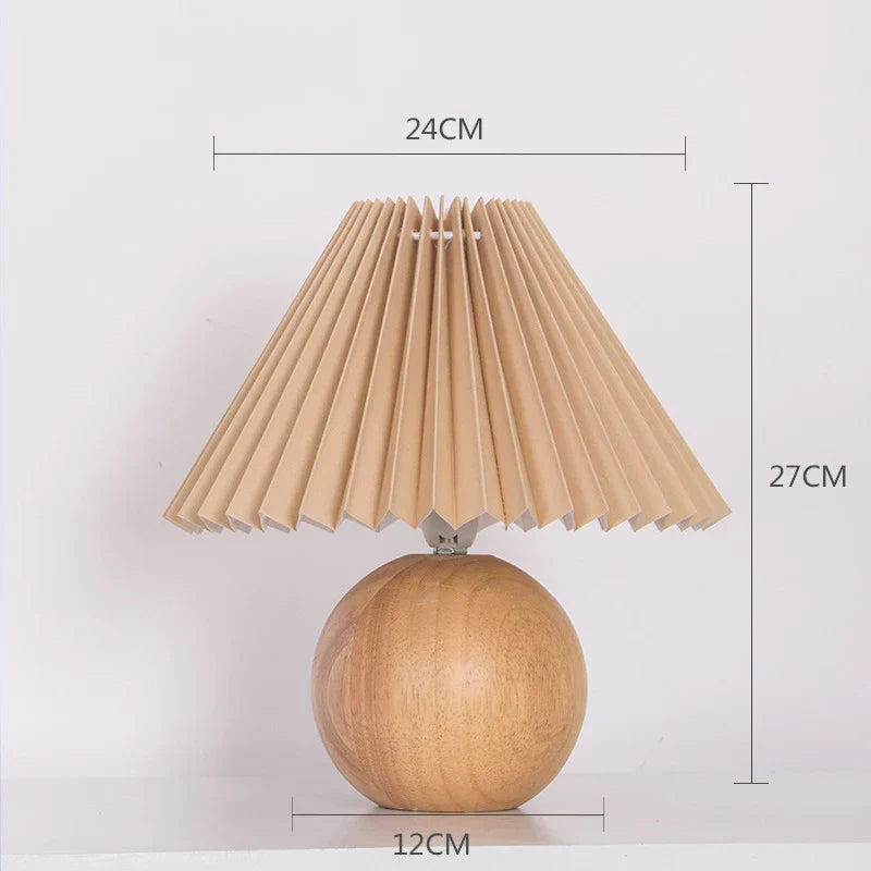 RetroGlow - Vintage Table Lamp with Pleated Lampshade – Stylish Retro Night Lamp