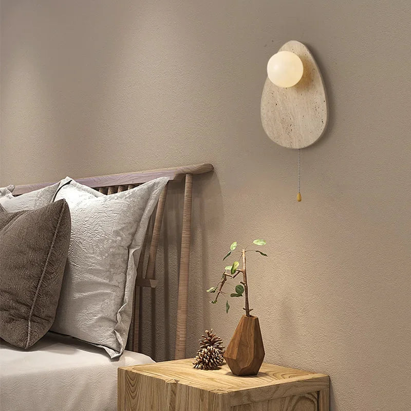 RusticStone - Handgemaakte Wandlamp van Natuursteen voor Sfeervolle Verlichting