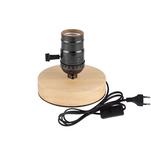 RetroWood - Wooden Table Lamp with Light Bulb for Atmospheric Lighting