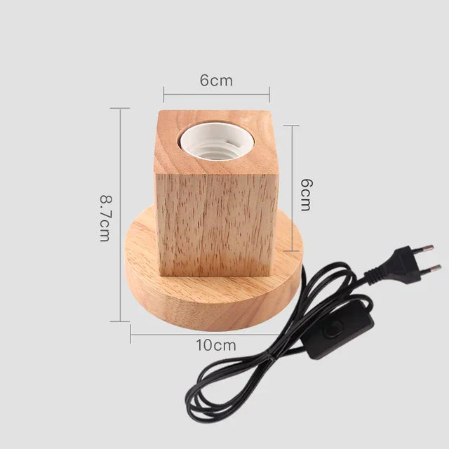 RetroWood - Wooden Table Lamp with Light Bulb for Atmospheric Lighting