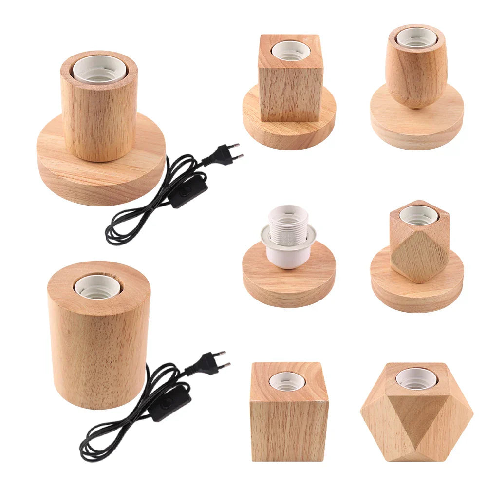 RetroWood - Wooden Table Lamp with Light Bulb for Atmospheric Lighting