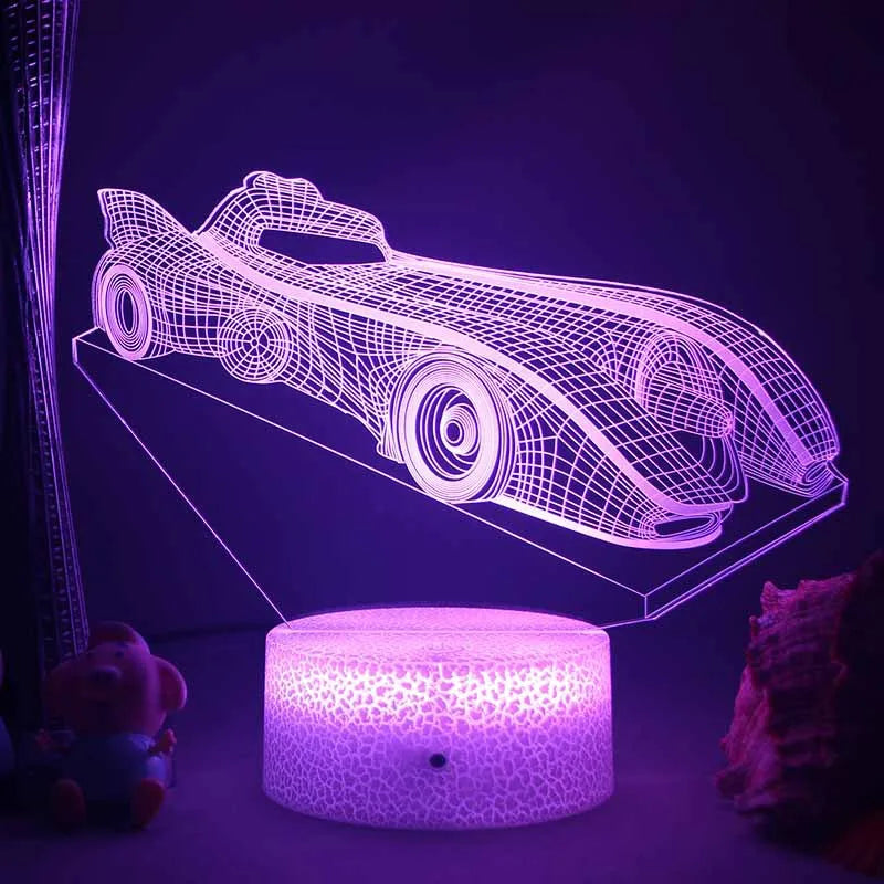 Lumi3D - Lampada Notturna LED con Illusione 3D per la Cameretta, Ricaricabile USB