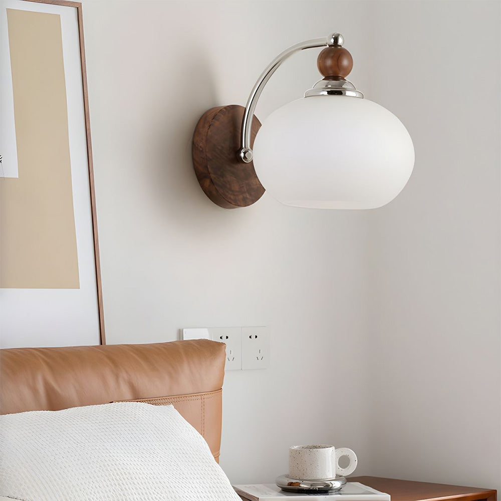 Candeeiro de Parede com Cúpula de Vidro em Forma de Cogumelo Moderno