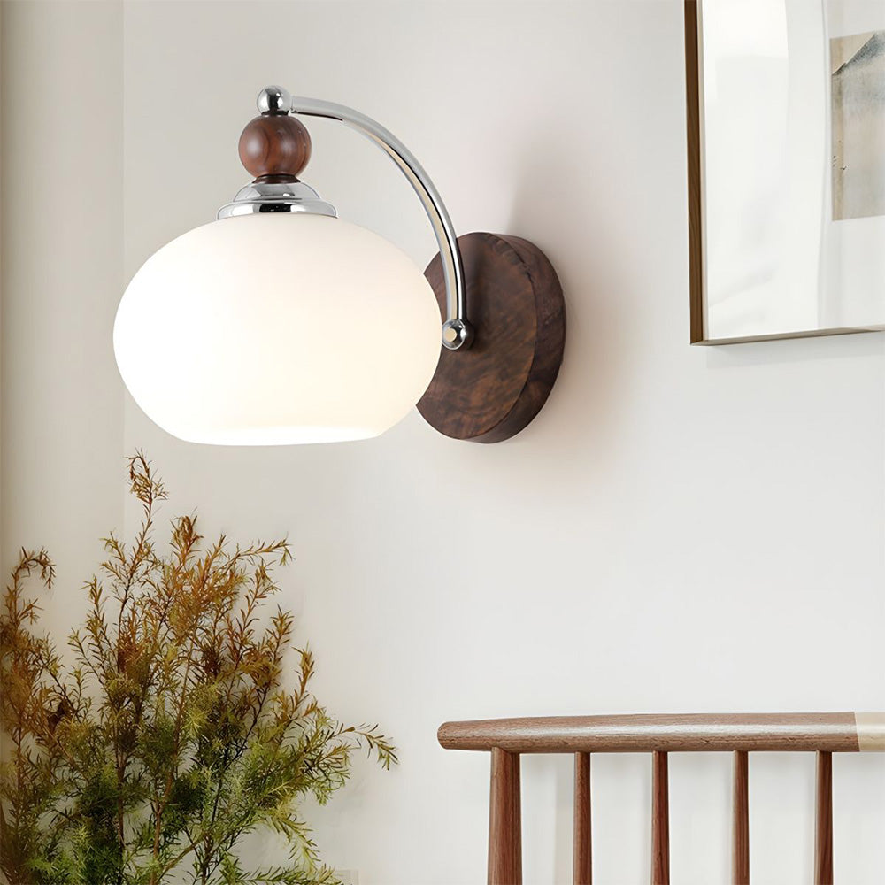 Candeeiro de Parede com Cúpula de Vidro em Forma de Cogumelo Moderno