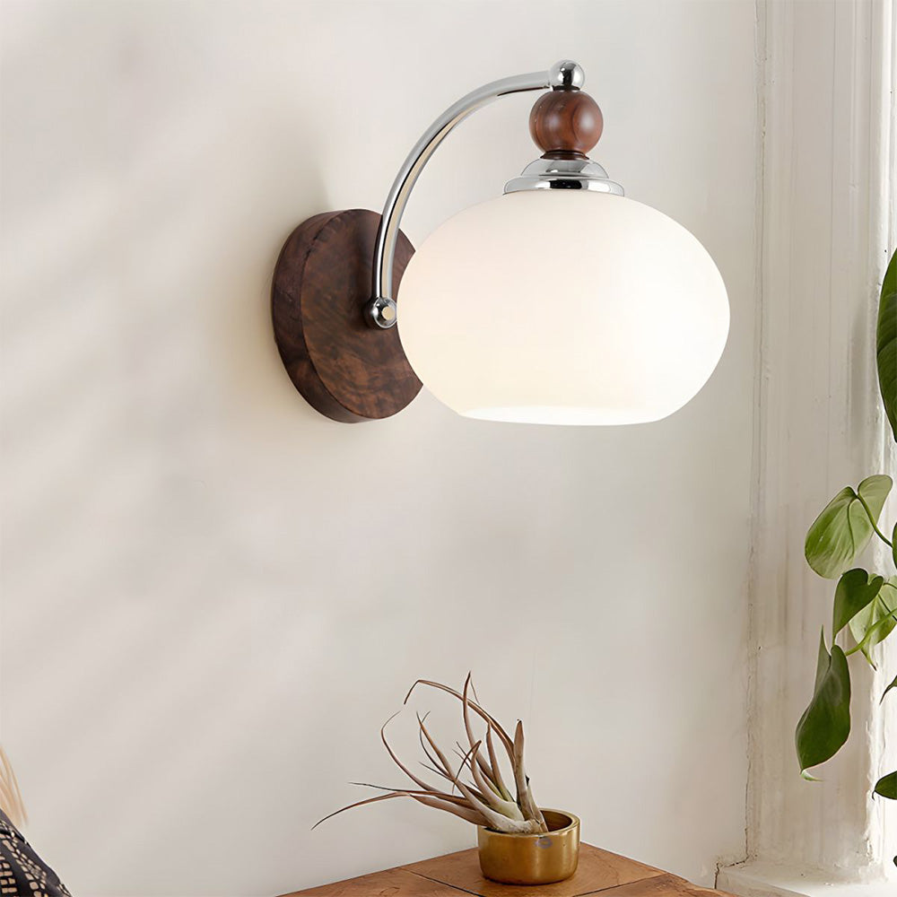Candeeiro de Parede com Cúpula de Vidro em Forma de Cogumelo Moderno