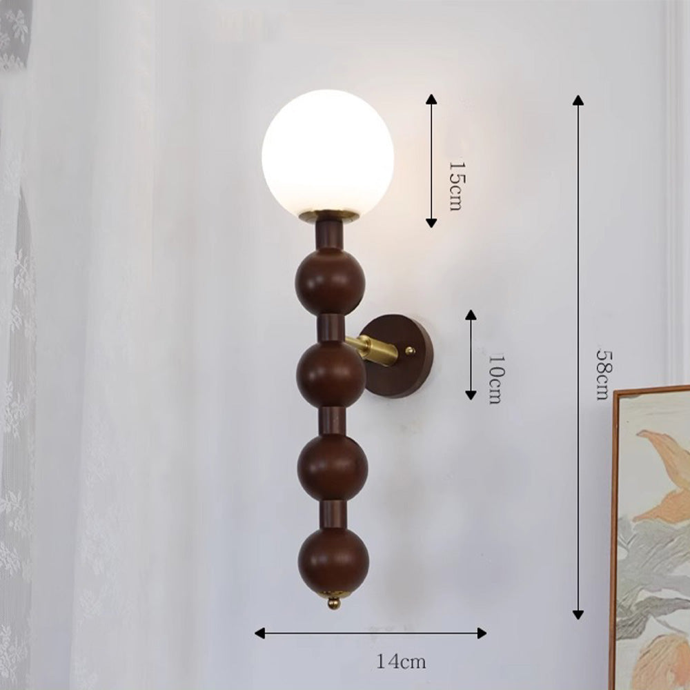 Lâmpada de Parede Longa em Metal Bauhaus com Múltiplas Esferas