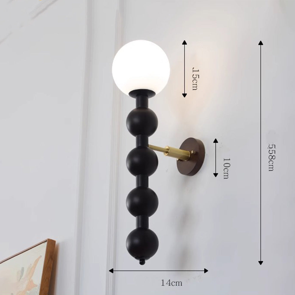 Lâmpada de Parede Longa em Metal Bauhaus com Múltiplas Esferas