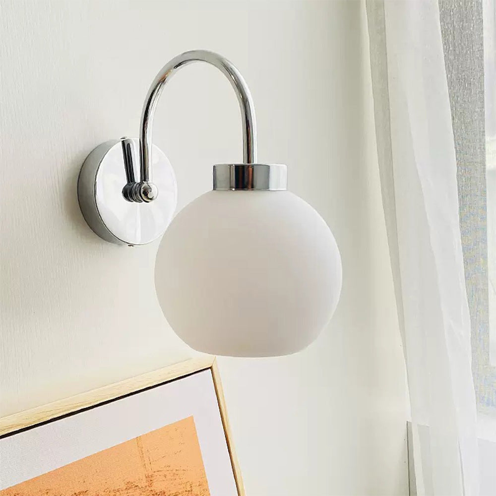 Bauhaus Crema Lampada da Parete in Vetro Francese