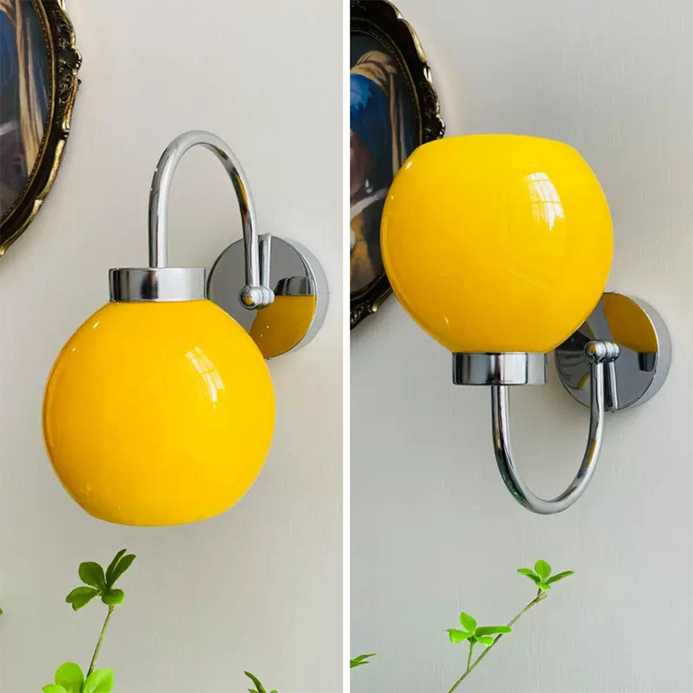 Bauhaus Crema Lampada da Parete in Vetro Francese