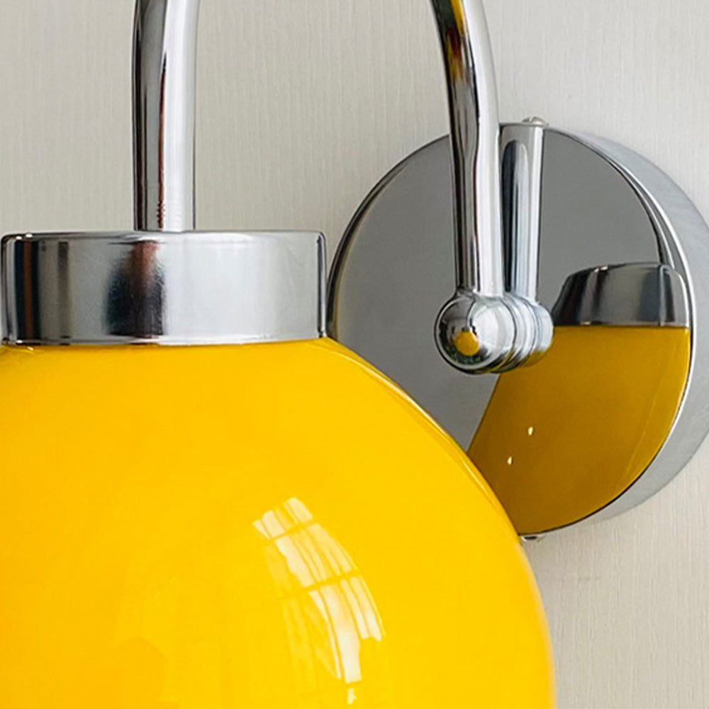 Bauhaus Crema Lampada da Parete in Vetro Francese