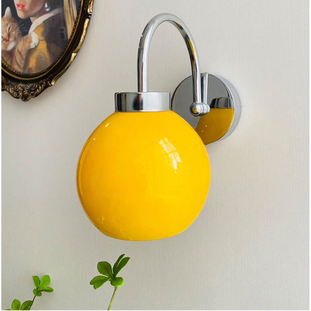 Bauhaus Lâmpada de Parede Francesa de Vidro Creme