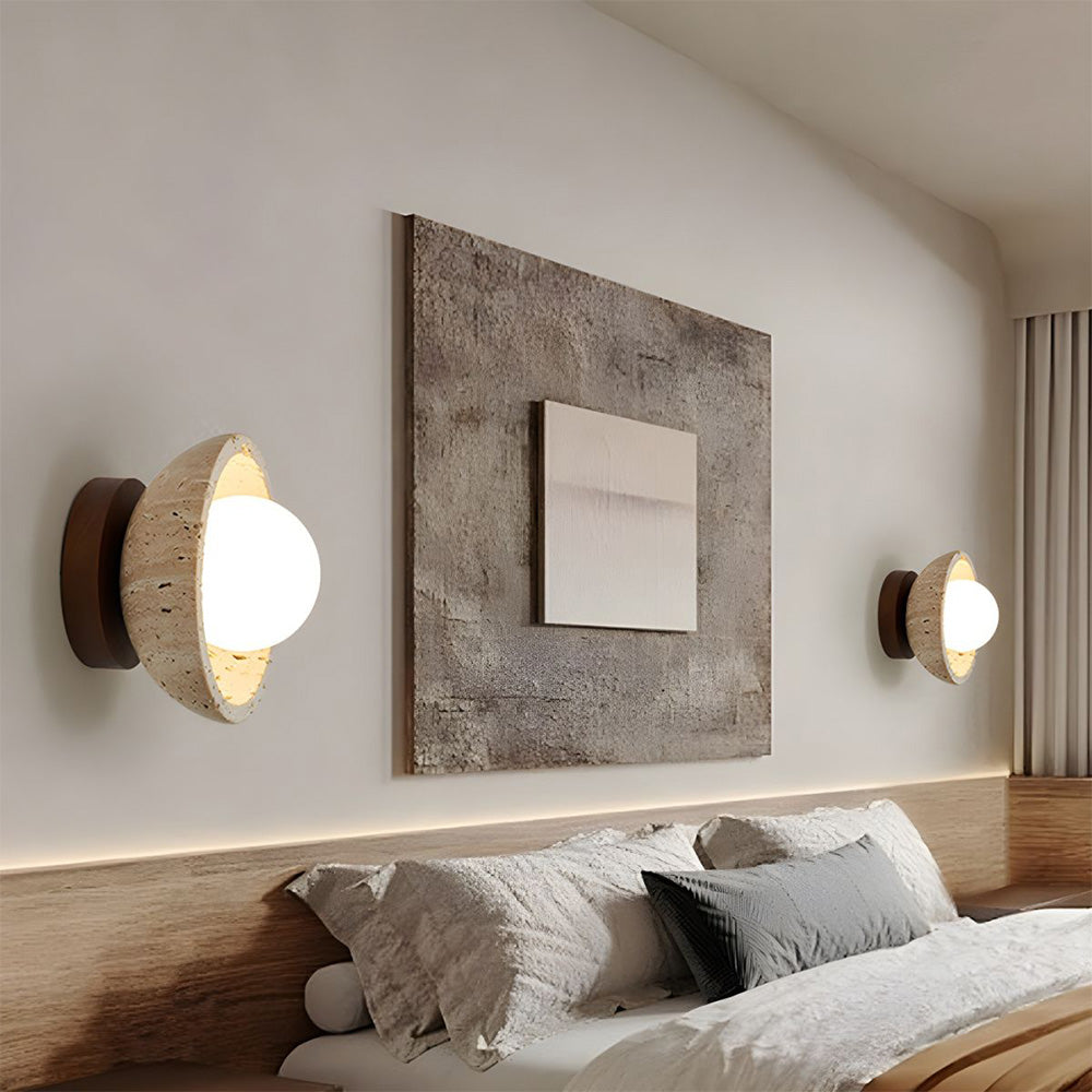 Industriale Moderna Lampada da Parete in Pietra Beige