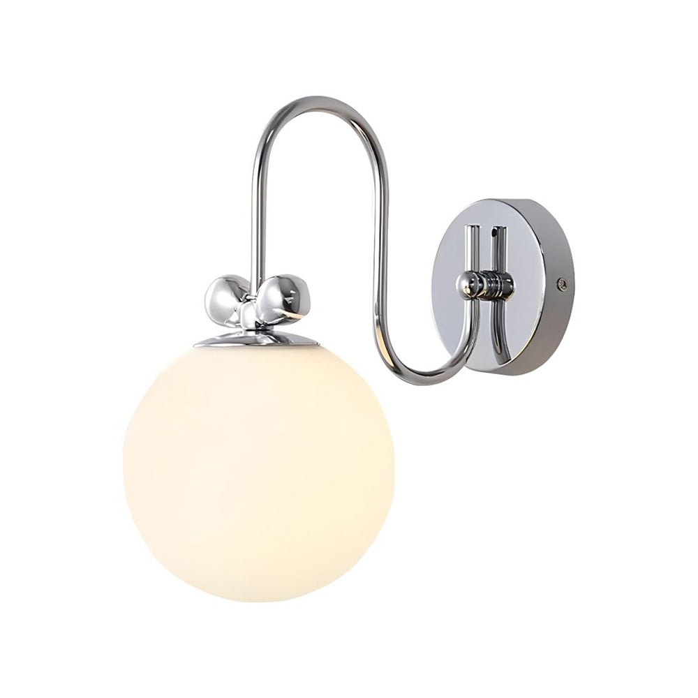 Applique da parete in vetro bianco con crema francese