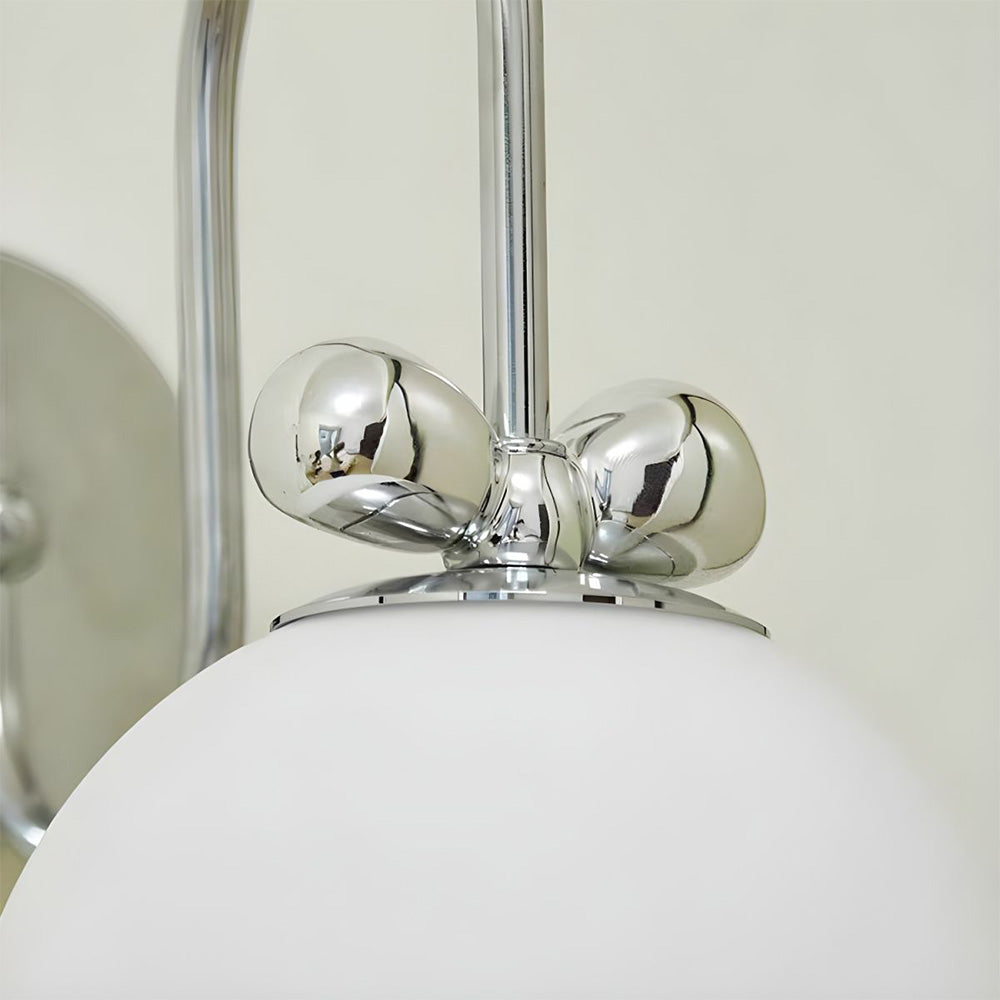 Applique da parete in vetro bianco con crema francese