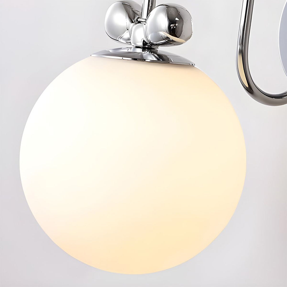 Applique da parete in vetro bianco con crema francese