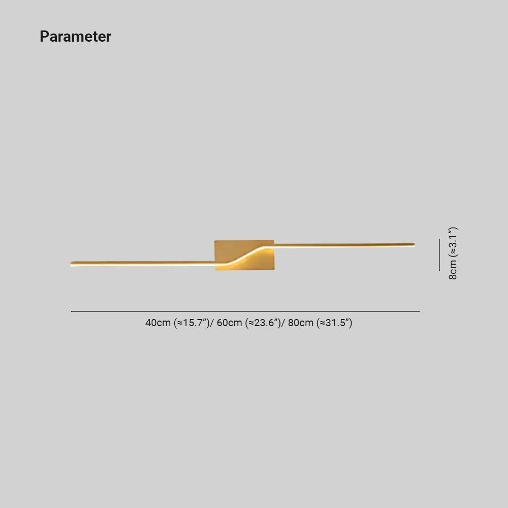Candeeiro de parede LED minimalista moderno preto/dourado