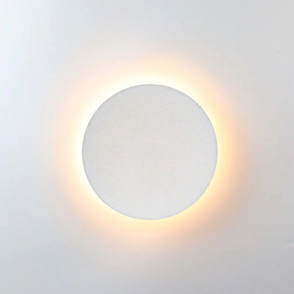 LunaGlow - Lámparas de pared LED minimalistas de metal negro para jardín y pasillo