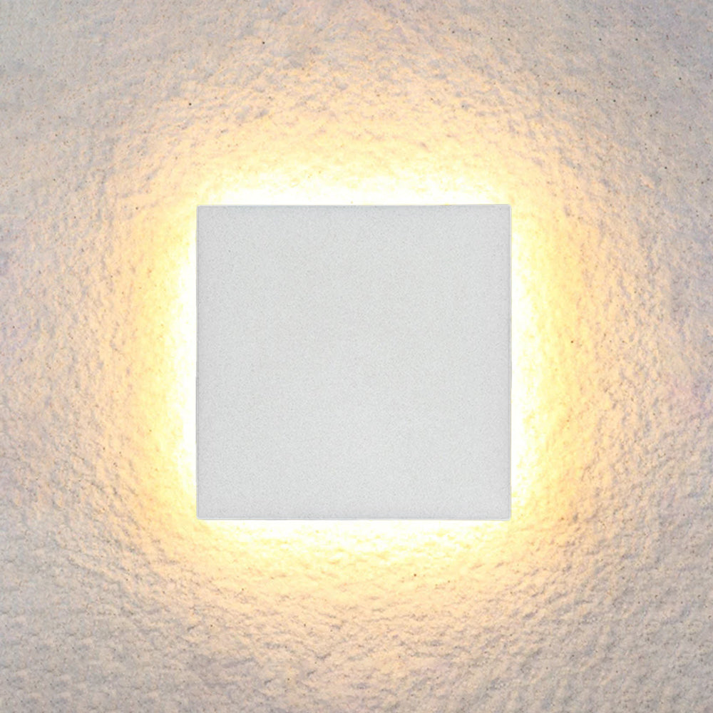 LunaGlow - Lámparas de pared LED minimalistas de metal negro para jardín y pasillo