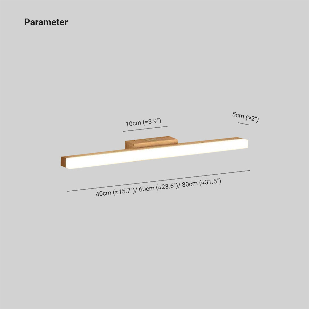 Lampada da parete LED lineare moderna Leigh - Bagno/Soggiorno - Legno