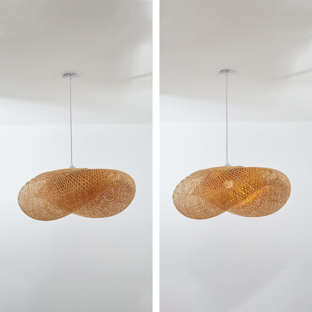 Candeeiro suspenso ZenBamboo LED Esferas de Bambu para Quarto