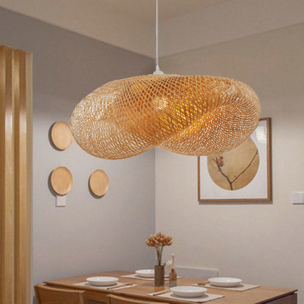 Candeeiro suspenso ZenBamboo LED Esferas de Bambu para Quarto