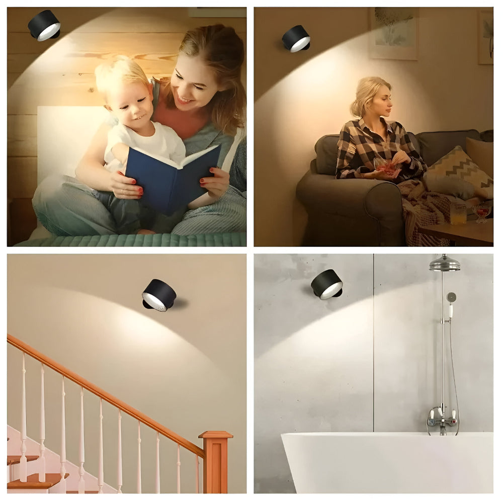Wall Lamp LED Rechargeable Magnetic Rotating Light