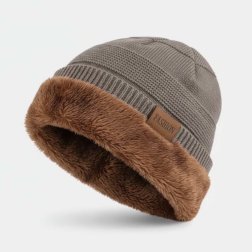 Gebreide Wintermuts Met Oorflappen Voor Heren - Fleece Gevoerd En Warm