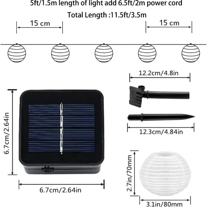 SolarGlow – Solar Lantern String Lights for Outdoors – Colorful LED Lanterns for Garden & Terrace