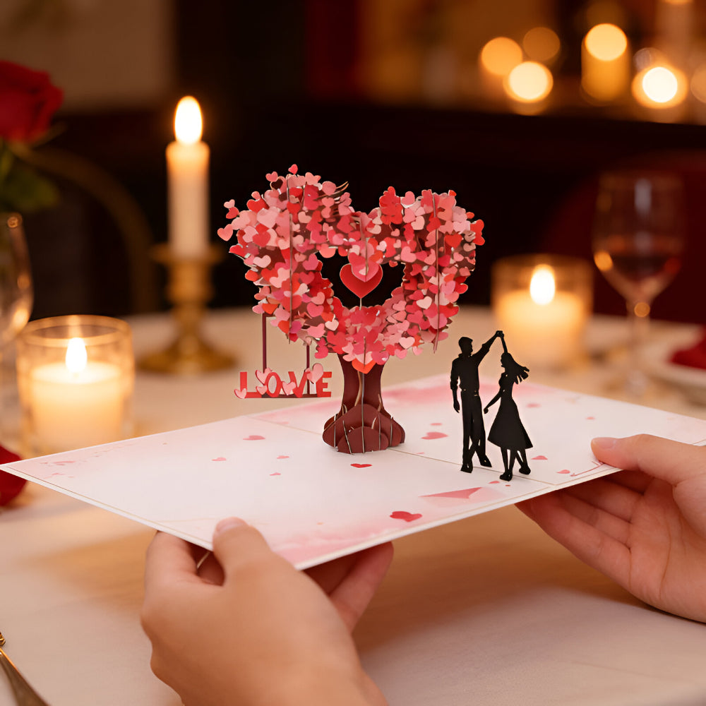 Wenskaart Pop Up 3D Liefdesscène Papier Geschenk