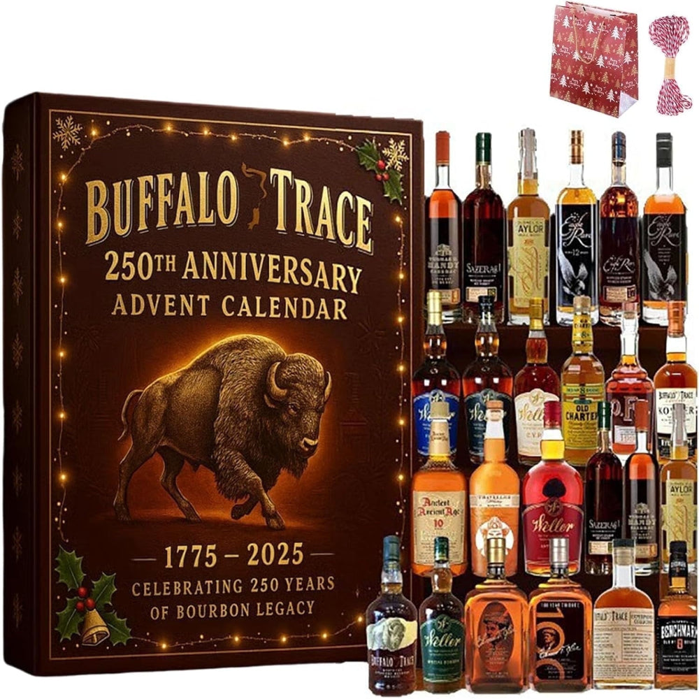 Whiskey Advent Calendar Countdown Set 24 Mini Bottle Ornaments 0