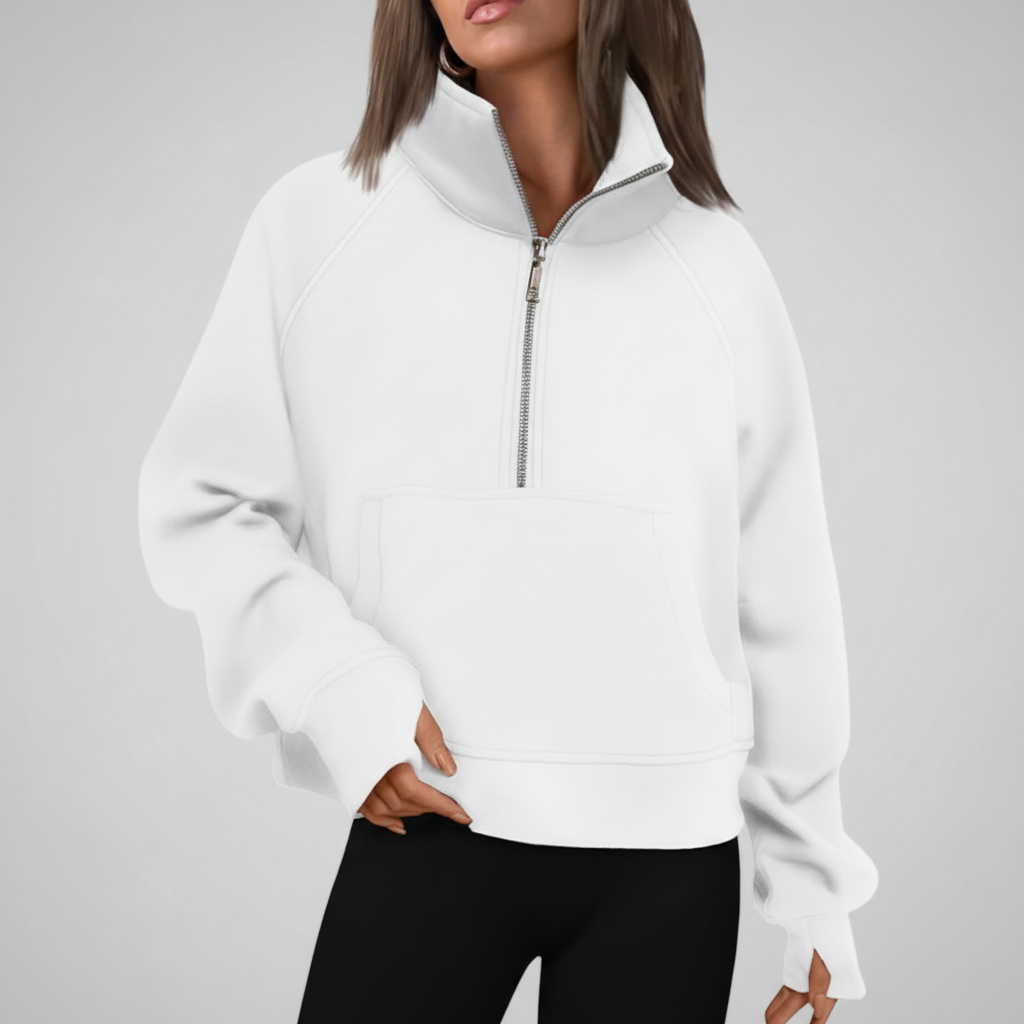 Maglione Donna Mezza Cerniera Casual Streetwear
