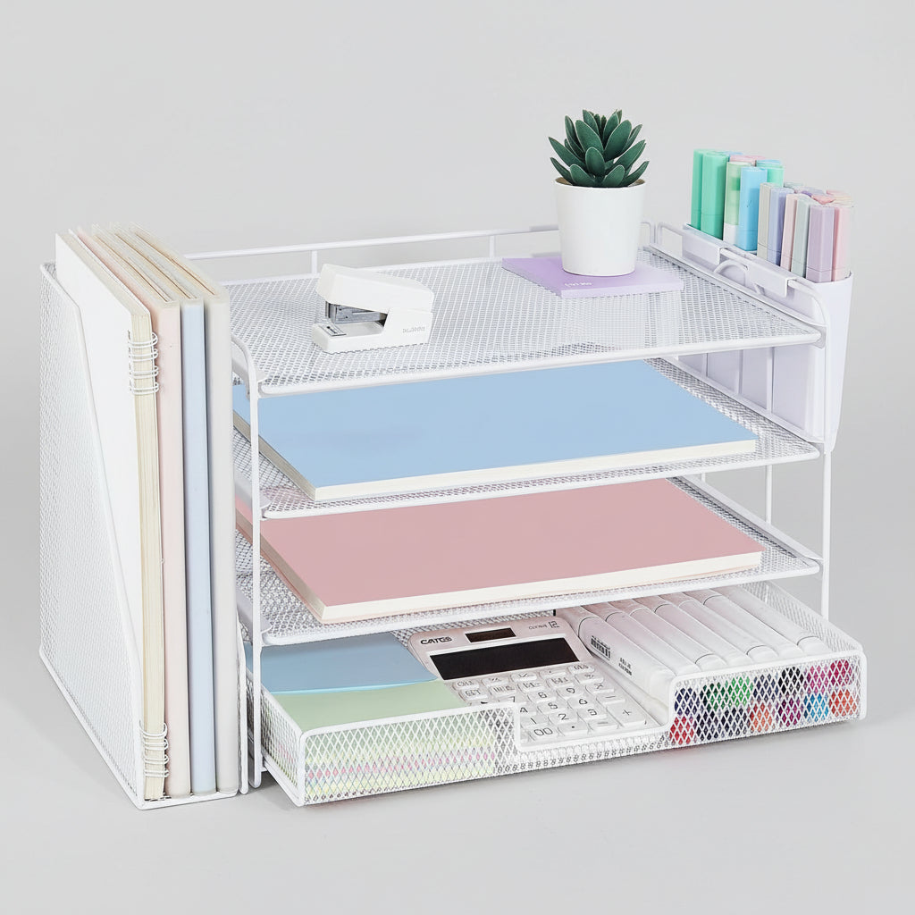 Desk Organizer Adjustable Drawer Vertical File Holder Office Storage