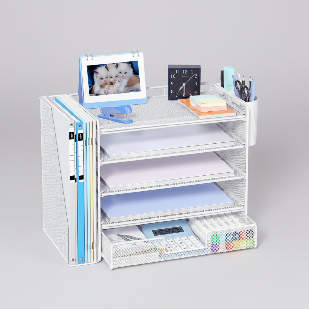 Desk Organizer Adjustable Drawer Vertical File Holder Office Storage