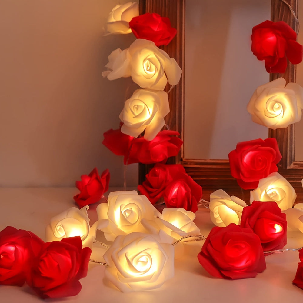 Valentijnsdag LED Rozen Lichten 10 Leds Batterij Aangedreven