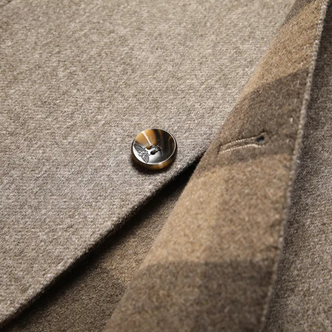 Winterjas Heren Mantel Knopen Slanke Pasvorm