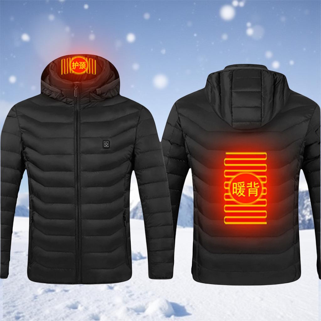 Heated Winter Jacket USB Powered Unisex Thermal Outdoor Coat