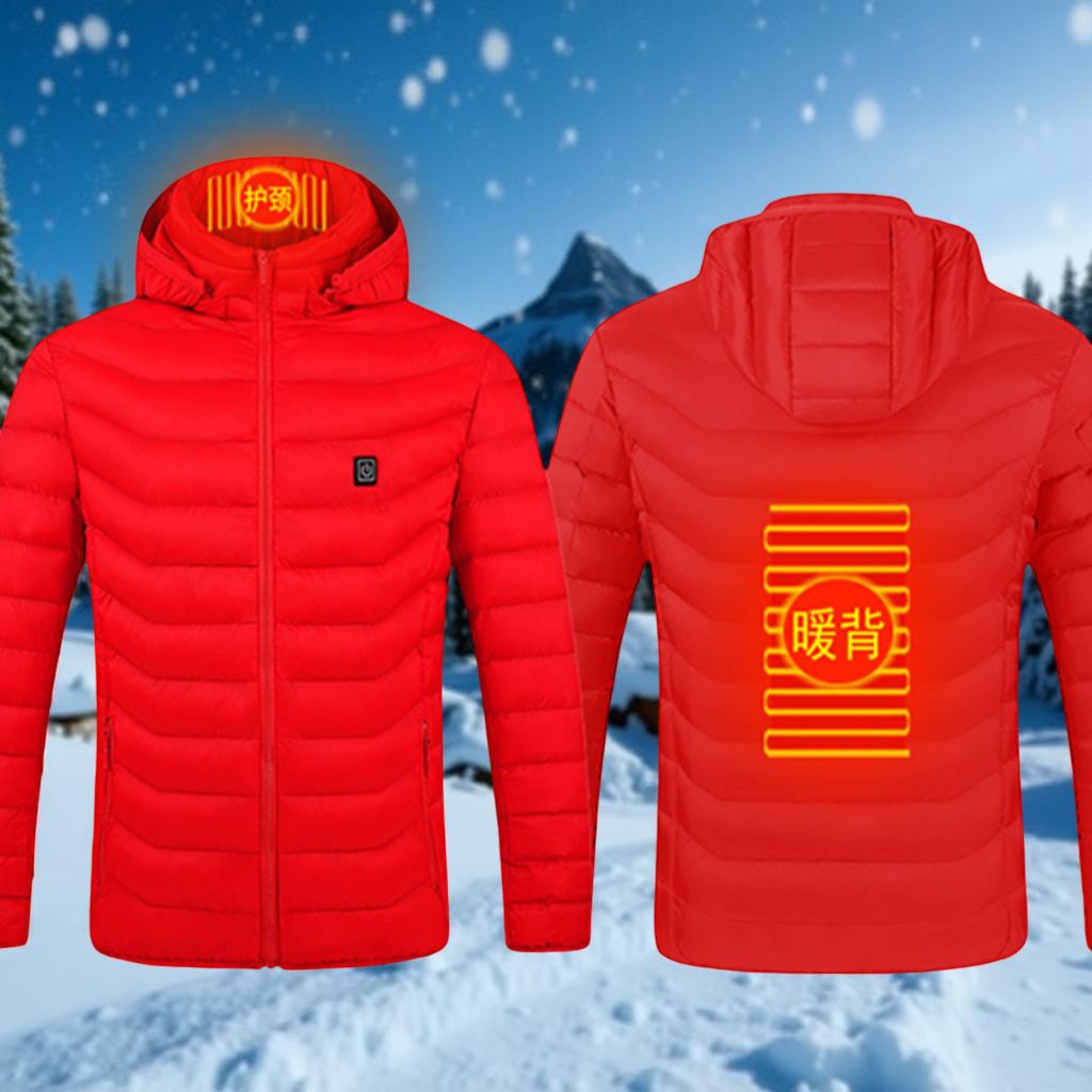 Heated Winter Jacket USB Powered Unisex Thermal Outdoor Coat