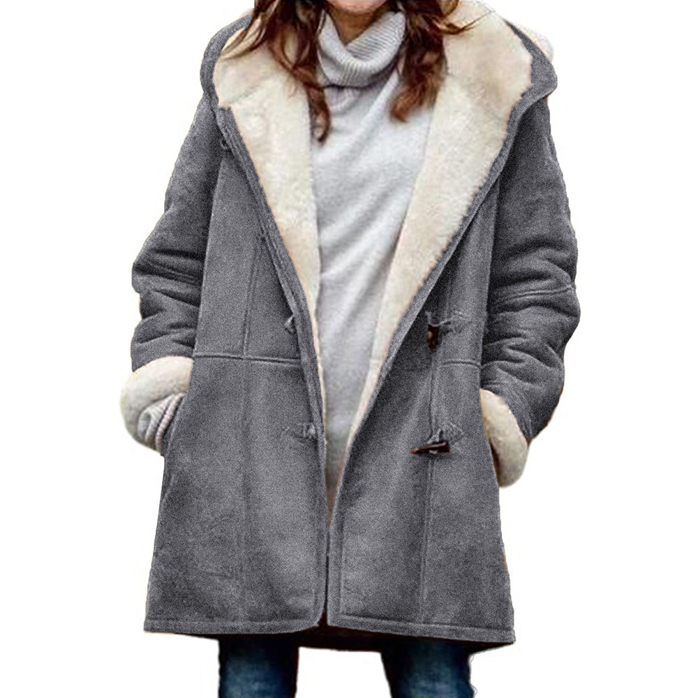 Casaco de Inverno com Forro e Capuz para Senhora
