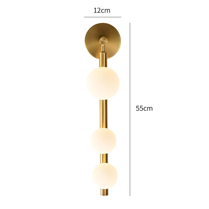 GoldenSphere - Modern Golden Wall Lamp with Glass Globes