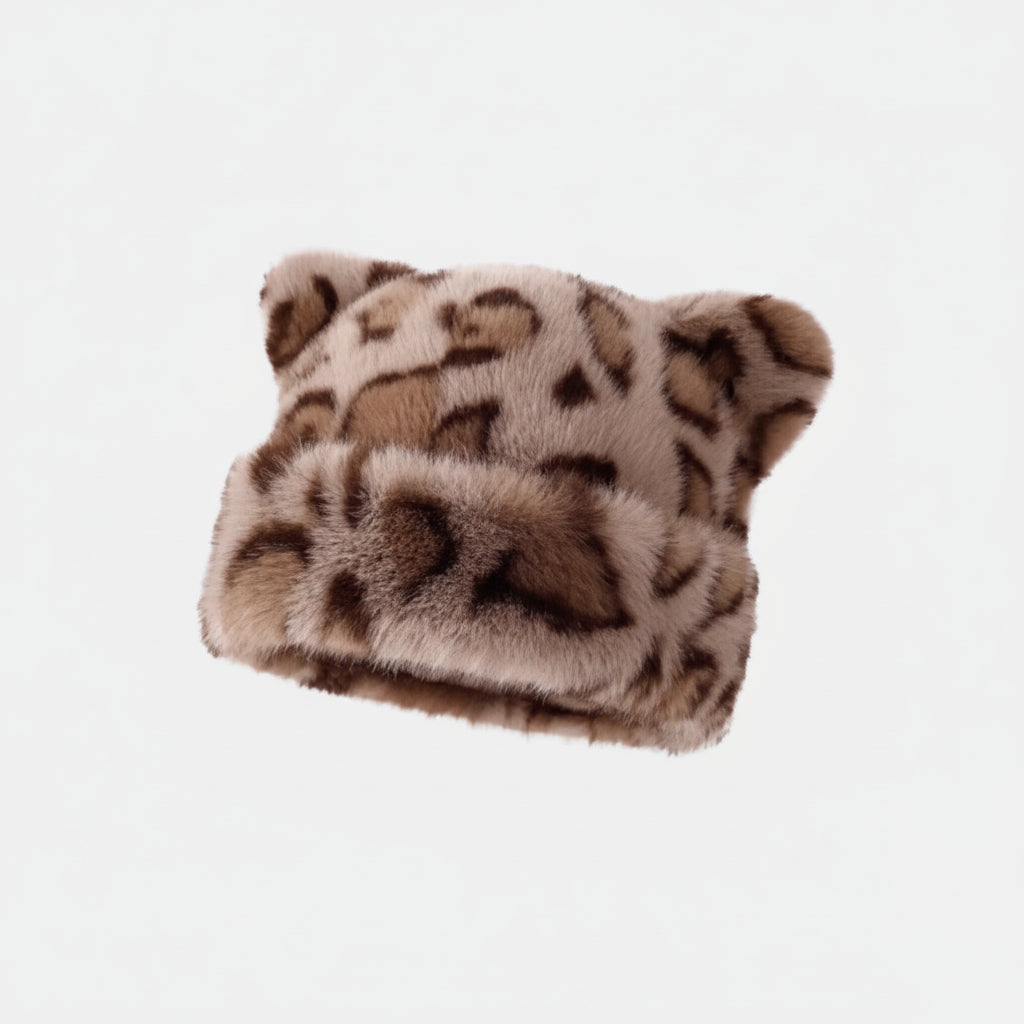 Wintermuts Dames Pluche Luipaardprint Vintage Stijl