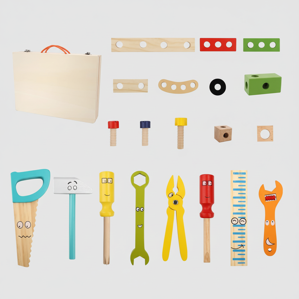Wooden Tool Box Children Creative Montessori Toy